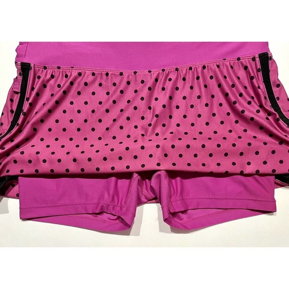Nike Golf Skort Womens Medium Lined Tennis Pickleball Pink Black Polka dots - Picture 3 of 7